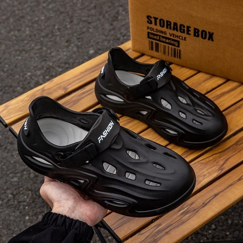 Giày Nhựa Lỗ Đi Ngoài Trời Bãi Biển Lái Xe, Chống Trơn Trượt Kiểu Dáng Thể Thao