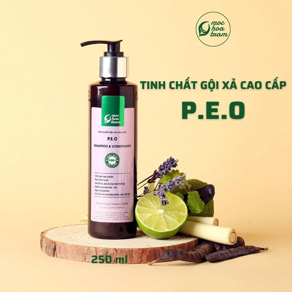 Dầu gội & xả Cao cấp P.E.O Mộc Hoa Tràm, 100% thiên nhiên, sản phẩm từ tinh dầu thiên nhiên